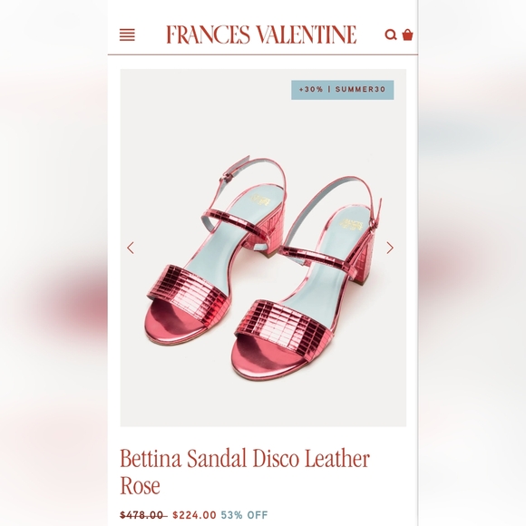 Frances Valentine Pink Sandals - Picture 4 of 7